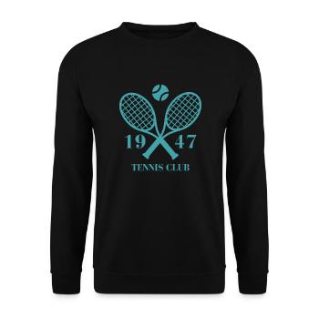 1947 Tennis Club - Unisex Sweatshirt - black - Front - Alina (178cm) & Michal (187cm)