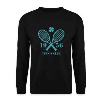 1956 Tennis Club - Unisex Sweatshirt - black - Front - Alina (178cm) & Michal (187cm)