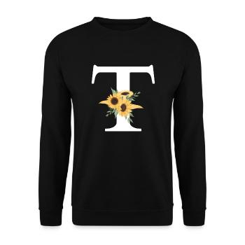 Sonnenblume Blumen T Brief - Unisex Pullover - Schwarz - Vorne - Alina (178cm) & Michal (187cm)