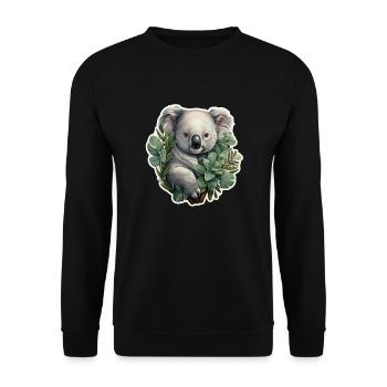 Koala with eucalyptus - Unisex Sweatshirt - black - Front - Alina (178cm) & Michal (187cm)