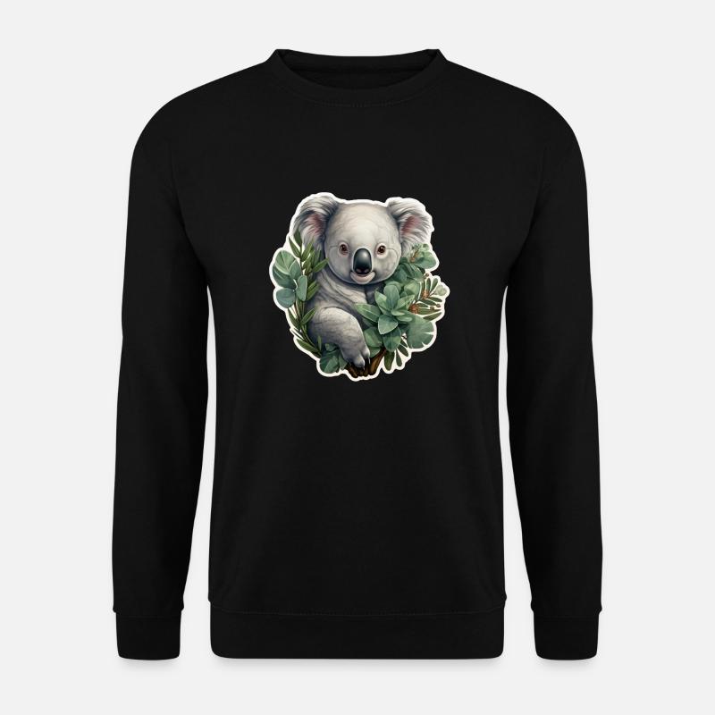 Koala with eucalyptus - Unisex Sweatshirt - black