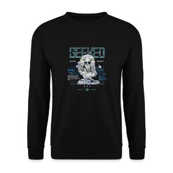 GEEKED - Unisex Pullover - Schwarz - Vorne - Alina (178cm) & Michal (187cm)