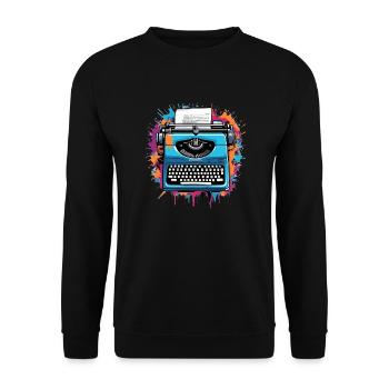 Schreibmaschine Autor - Unisex Pullover - Schwarz - Vorne - Alina (178cm) & Michal (187cm)