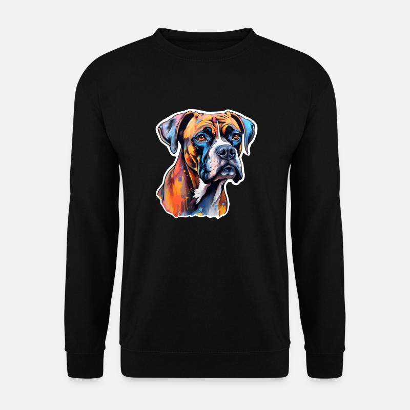Boxer Head Psychedelic - Unisex Sweatshirt - black