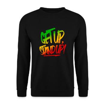 Get Up Stand Up Rasta Colors - Unisex Sweatshirt - black - Front - Alina (178cm) & Michal (187cm)