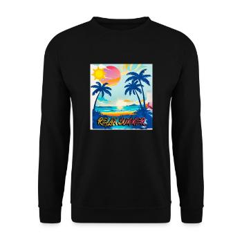RELAX SUMMER - Unisex Sweatshirt - black - Front - Alina (178cm) & Michal (187cm)