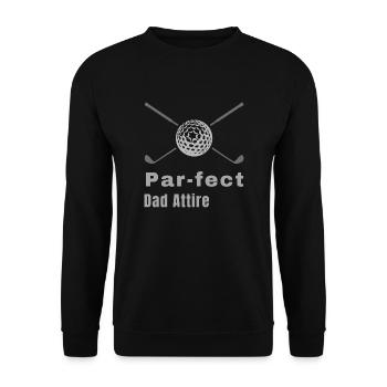 Part-fect Dad Attire - Dad Golf - Unisex Sweatshirt - black - Front - Alina (178cm) & Michal (187cm)