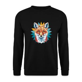 Fuchs - Illustration - Unisex Pullover - Schwarz - Vorne - Alina (178cm) & Michal (187cm)