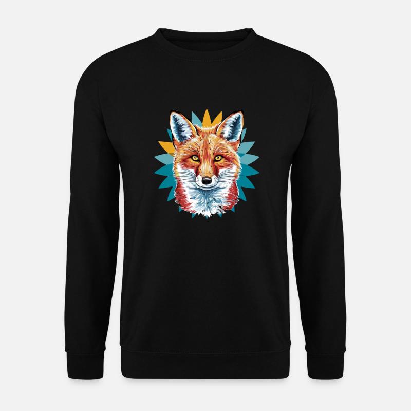 Fuchs - Illustration - Unisex Pullover - Schwarz