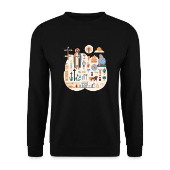 biblique 5 - Sweat-shirt Unisexe - noir - Devant - Alina (178cm) & Michal (187cm)