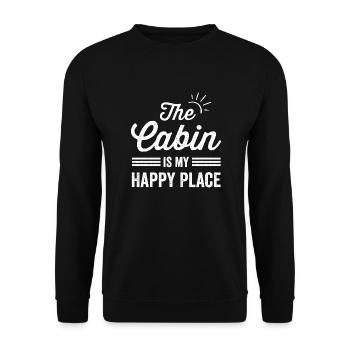The Cabin Is my Happy Place The Cabin Lover - Unisex Sweatshirt - black - Front - Alina (178cm) & Michal (187cm)