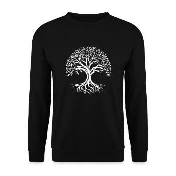 Tree of Life Symbol Nature Tree of Life - Unisex Sweatshirt - black - Front - Alina (178cm) & Michal (187cm)