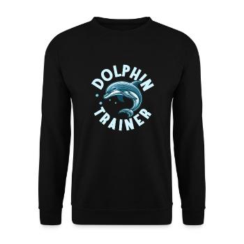 Dolphin Trainer Marine Biology Beach Vacation - Unisex Sweatshirt - black - Front - Alina (178cm) & Michal (187cm)