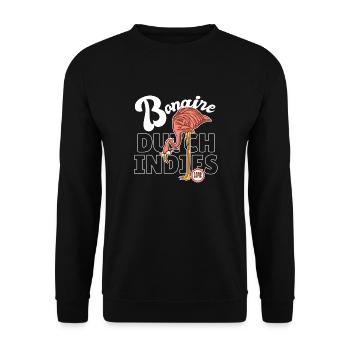 Bonaire - Dutch Indies - Caribbean - Flamingo - Unisex Sweatshirt - black - Front - Alina (178cm) & Michal (187cm)