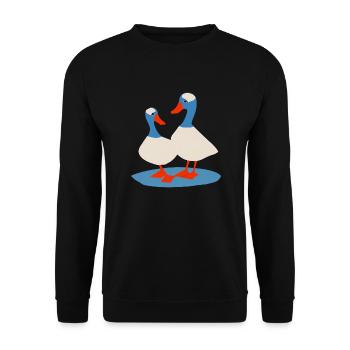 Enten - Unisex Pullover - Schwarz - Vorne - Alina (178cm) & Michal (187cm)