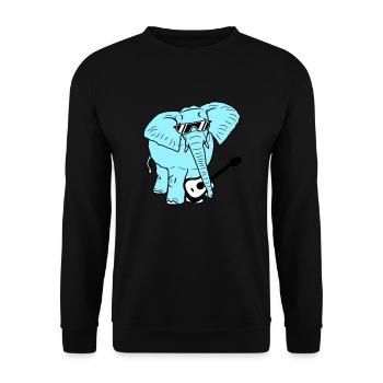 Elefant Spielt Gitarre Musik Party Band Gitarrist - Unisex Pullover - Schwarz - Vorne - Alina (178cm) & Michal (187cm)
