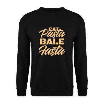 eat pasta bale pasta Design for a fan of pasta - Unisex Pullover - Schwarz - Vorne - Alina (178cm) & Michal (187cm)