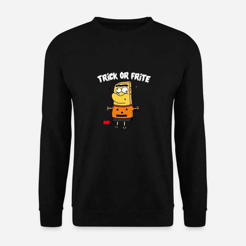 TRICK ODER POMMES WEISS - Unisex Pullover - Schwarz
