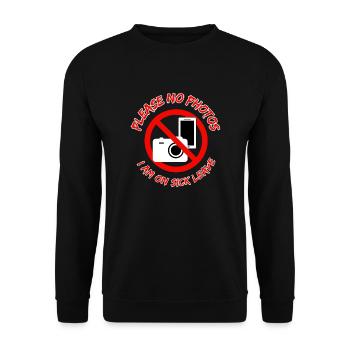 Please no photos - I'm on sick leave - Unisex Sweatshirt - black - Front - Alina (178cm) & Michal (187cm)