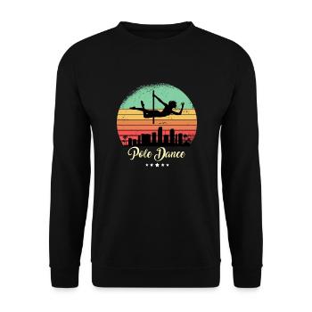 Danseuse de pole dance Vintage Retro Sunset - Sweat-shirt Unisexe - noir - Devant - Alina (178cm) & Michal (187cm)