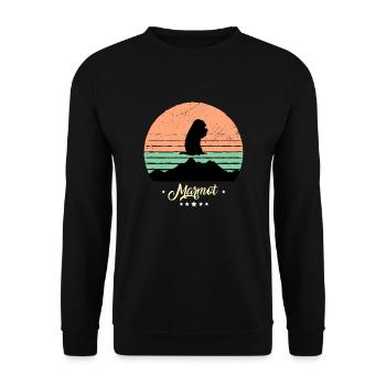 Marmotte Vintage Rétro Animaux Coucher de soleil - Sweat-shirt Unisexe - noir - Devant - Alina (178cm) & Michal (187cm)