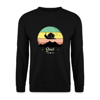 Escargot Vintage Rétro Animaux Coucher de soleil - Sweat-shirt Unisexe - noir - Devant - Alina (178cm) & Michal (187cm)