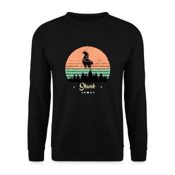 Skunk Vintage Retro Animals Sunset - Unisex Sweatshirt - black - Front - Alina (178cm) & Michal (187cm)