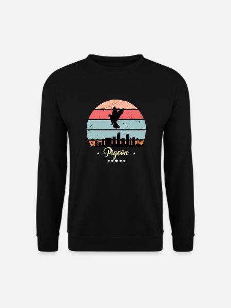 Colombe oiseau Vintage Rétro Animaux Coucher de soleil - Sweat-shirt Unisexe - noir
