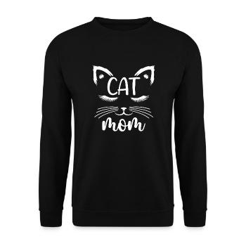 Cat Mom | National Black Cat Day - Unisex Sweatshirt - black - Front - Alina (178cm) & Michal (187cm)
