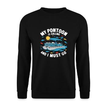 Pontoon Boat Captain Pontoon Boats - Unisex Sweatshirt - black - Front - Alina (178cm) & Michal (187cm)