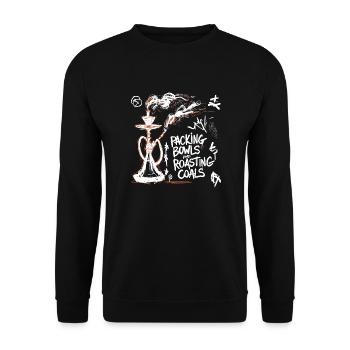 Shisha-Liebhaber Lifestyle Design - Unisex Pullover - Schwarz - Vorne - Alina (178cm) & Michal (187cm)