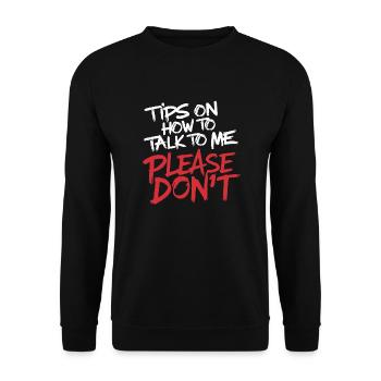 Introverti et sans conversation - Sweat-shirt Unisexe - noir - Devant - Alina (178cm) & Michal (187cm)