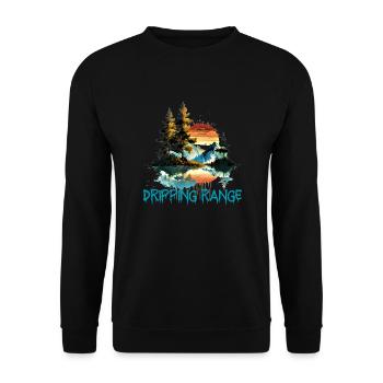 DRIPPING RANGE Dripping Horizon Mountain Tee - Unisex Sweatshirt - black - Front - Alina (178cm) & Michal (187cm)