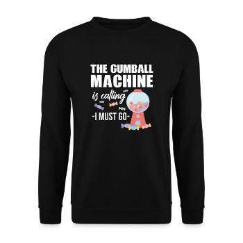 The gumball machine is calling I must go Design - Unisex Pullover - Schwarz - Vorne - Alina (178cm) & Michal (187cm)