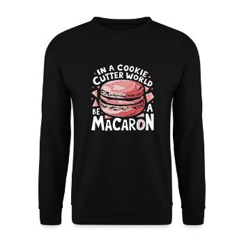 Sei einzigartig wie ein Macaron - Unisex Pullover - Schwarz - Vorne - Alina (178cm) & Michal (187cm)