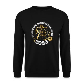 New Year Crew 2025 – Tenue du réveillon du Nouvel An Femme Homme - Sweat-shirt Unisexe - noir - Devant - Alina (178cm) & Michal (187cm)