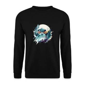 hibou faune animal nature en plein air aquarelle - Sweat-shirt Unisexe - noir - Devant - Alina (178cm) & Michal (187cm)