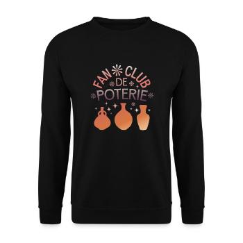 Fan Club de Poterie Argile - Sweat-shirt Unisexe - noir - Devant - Alina (178cm) & Michal (187cm)