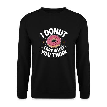 Donut Donuts Süßigkeiten Bagel - Unisex Pullover - Schwarz - Vorne - Alina (178cm) & Michal (187cm)