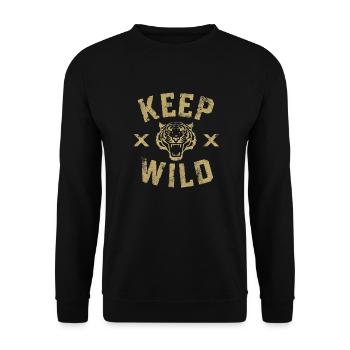 Keep Wild: Fierce Tiger - Unisex Sweatshirt - black - Front - Alina (178cm) & Michal (187cm)