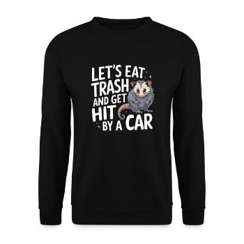Opossum Possum Animal - Unisex Sweatshirt - black - Front - Alina (178cm) & Michal (187cm)