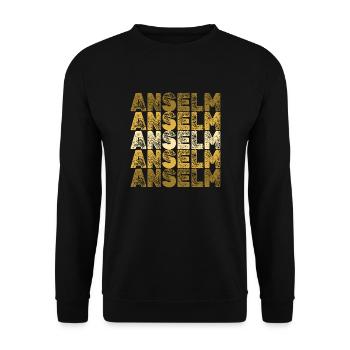 Gift for Anselm - Unisex Sweatshirt - black - Front - Alina (178cm) & Michal (187cm)