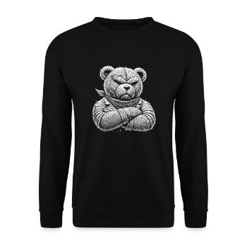 Teddybär - Unisex Pullover - Schwarz - Vorne - Alina (178cm) & Michal (187cm)