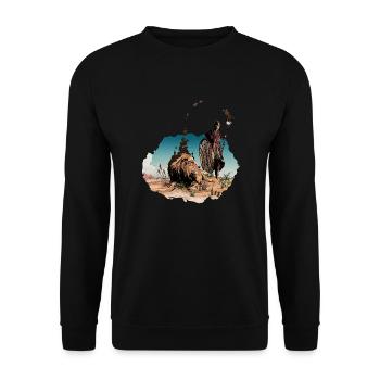 Le Sorcier et le Lion - Sweat-shirt Unisexe - noir - Devant - Alina (178cm) & Michal (187cm)