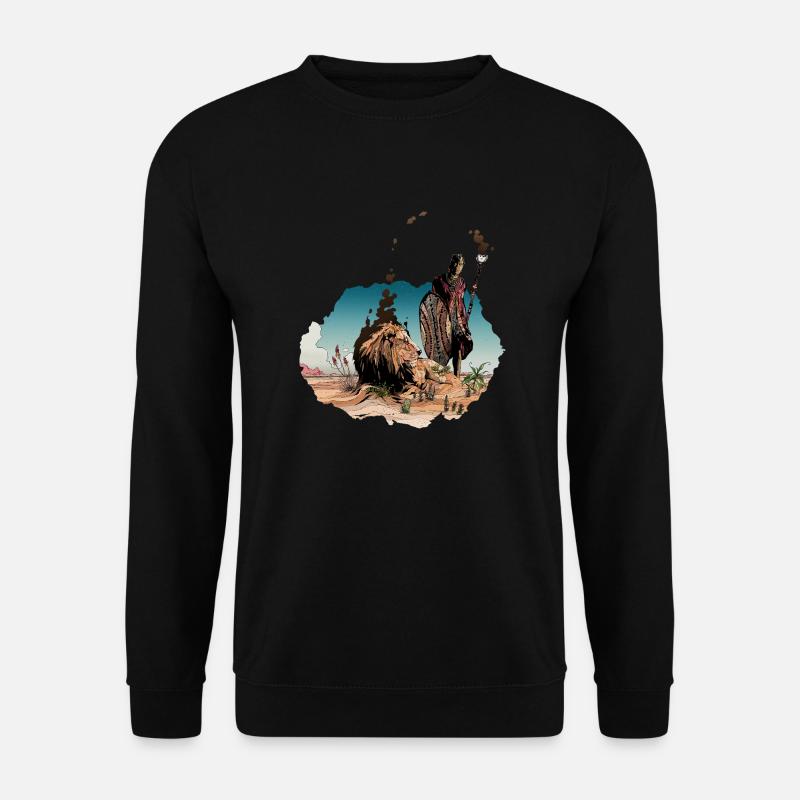 Der Zauberer und der Löwe - Unisex Pullover - Schwarz