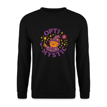 Opti Mystic - Unisex Sweatshirt - black - Front - Alina (178cm) & Michal (187cm)