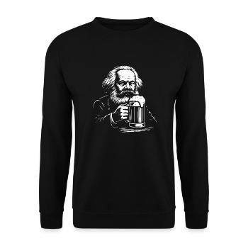 Karl Marx boit de la bière - Sweat-shirt Unisexe - noir - Devant - Alina (178cm) & Michal (187cm)