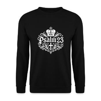 Psalm 23 Bible Verse - Unisex Sweatshirt - black - Front - Alina (178cm) & Michal (187cm)