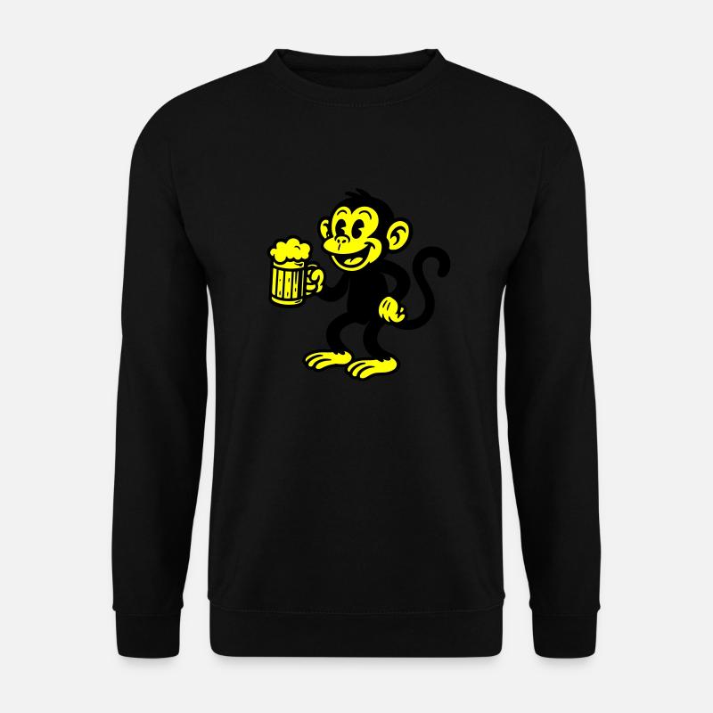 Monkey Beer Drinking - Sweat-shirt Unisexe - noir