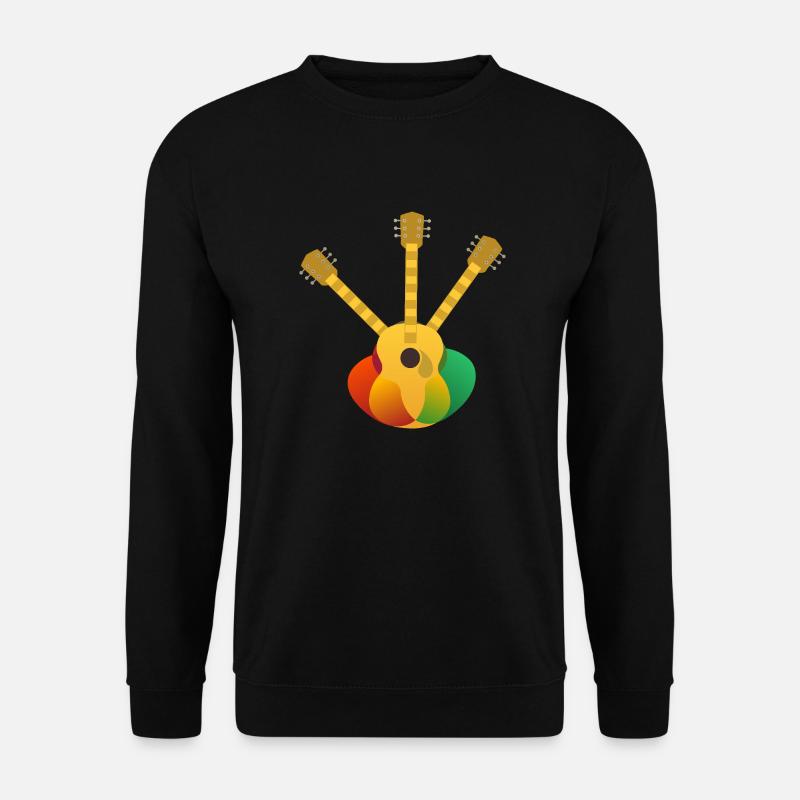 Abstrakte drei Akustikgitarre - Unisex Pullover - Schwarz